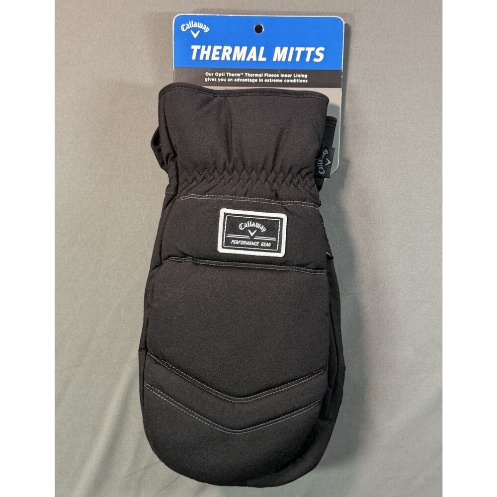 New Callaway Thermal Mitts Golf Winter Mittens Waterproof Black One SizePair NWT